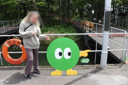 ほぼ丸だけでできるマリモのモニュメント